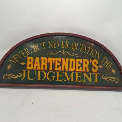 Bartender Judgement sign