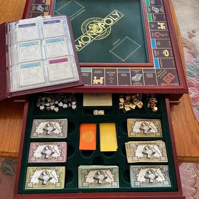 1991 Franklin Mint Monopoly collectors edition wood board game -$150