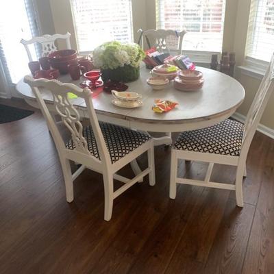 pottery barn, kitchen table with four chairs