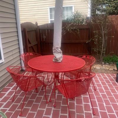  Wrought iron, four tables and share with itâ€™s a beautiful set for outside living