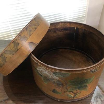 Antique Hand Painted Chinese Box - interior view