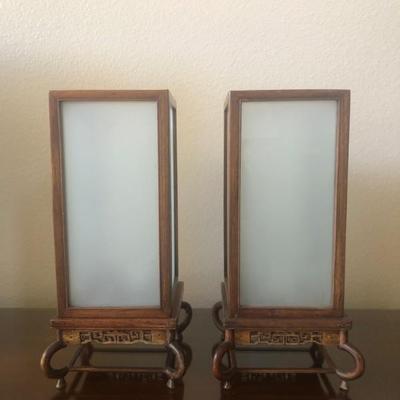 Antique Pair of Lanterns from Shanxi Province. Circa 1850. L: 6.5in | W: 6.5in | H: 16.5in