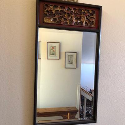 Antique Chinese Beveled Mirror