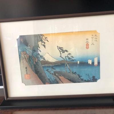 Woodblock - Satta Pass, Yui,  Framed (L: 19.7/8in | H: 14in)