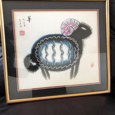 1 of 2 Chinese Zodiac Sheep watercolor prints 