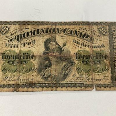 1870 Canadian twenty Five Cent