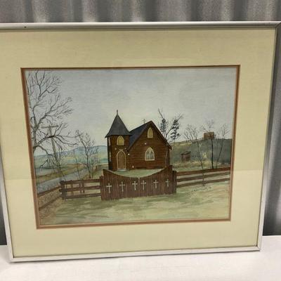 Watercolor of a Church by Laurel Doherty