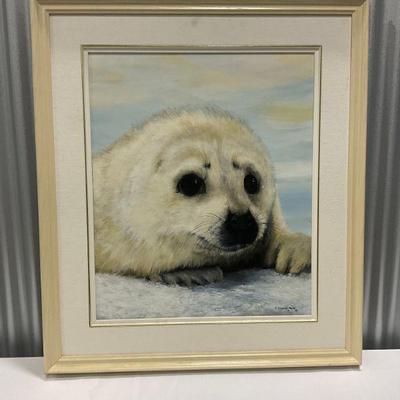 Oil Painting of a Seal Pup by Carol Simpson
