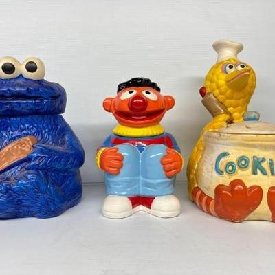 #7054 â€¢ (3) Sesame Street Cookie Jars
