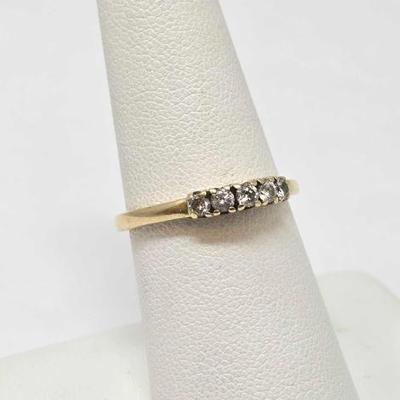 #742 • 14K Gold One-Row Diamond Ring, 2.27g
