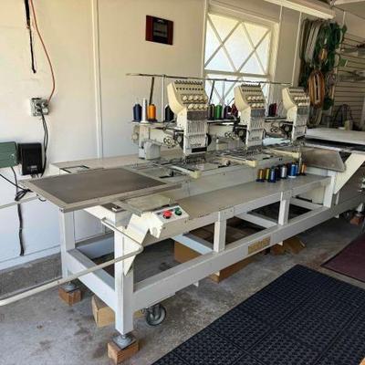 #500 â€¢ Brother BAS-423 Triple Head Embroidery Machine with Frames
