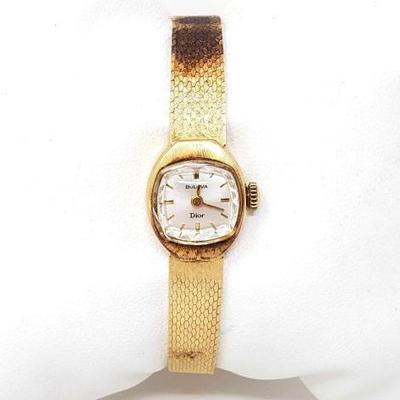 #1132 â€¢ 14k Gold Bulova Dior Watch, 18.9g
