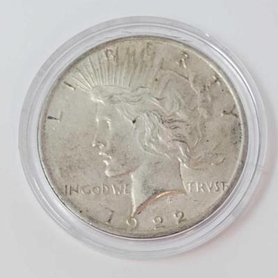#1302 â€¢ 1922 Liberty Silver Peace Dollar, 90% Silver
