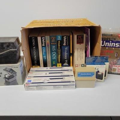 #4026 â€¢ (19) Computer Books, Floppy Disks, Ink Cartridges
