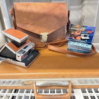 #7102 â€¢ Briefcase & Marsand Camera Bag with Polaroid SX-70
