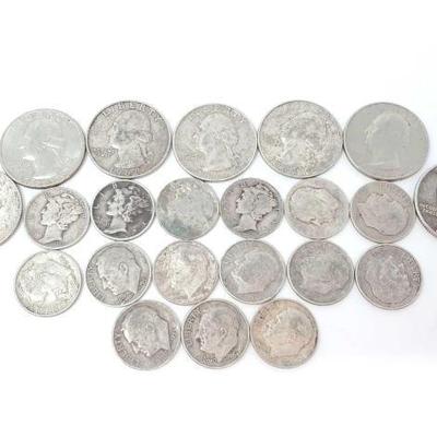 #1408 â€¢ (22) 90% Quarters and Dimes, 79g
