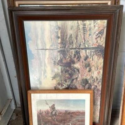 #7000 â€¢ (3) Framed Wall Arts by Charles M. Russell
