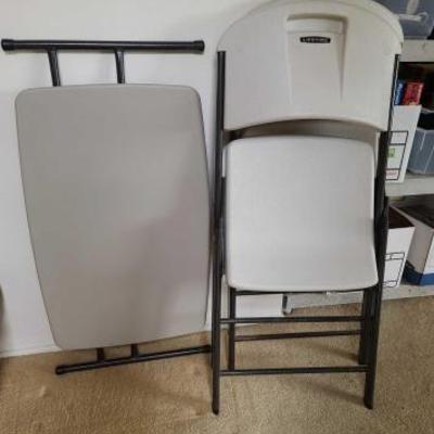 #12010 â€¢ Lifetime Folding Chairs and Table
