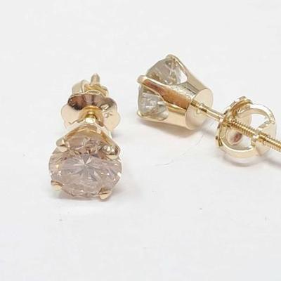 #722 â€¢ 14K Gold Diamond Earrings, 1.04g
