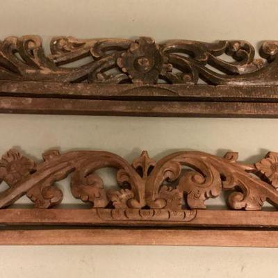 PCG020 Two Balinese Carved Wood Accent Decor Pieces