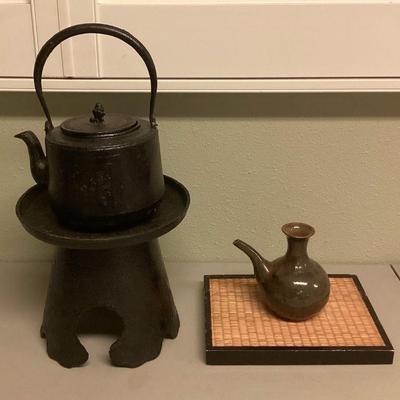 PCG031 Japanese Cast Iron Tea Pot & Warmer & More!