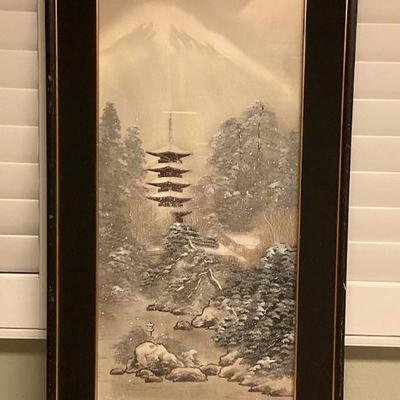 PCG022 Framed Japanese Original Scenic Painting 