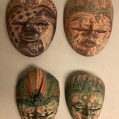 PCG030 Four Wooden Balinese Masks