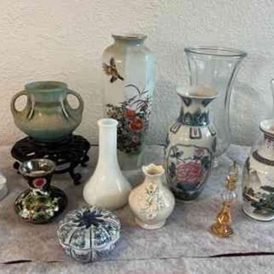 FTM063 Dorothy Okumoto Vase, Blown Glass Perfume Bottle, Japanese Musical Figurine & More!