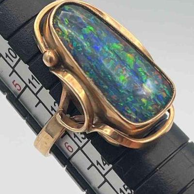 FTM109-6ct Opal Ring 10k Gold