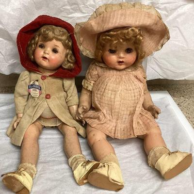 FTM206 Two Large Vintage Dolls