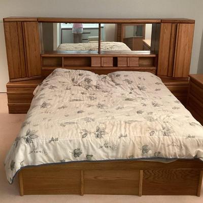 FTM203 Wooden Bed Frame, Headboard & Queen Size Mattress Set