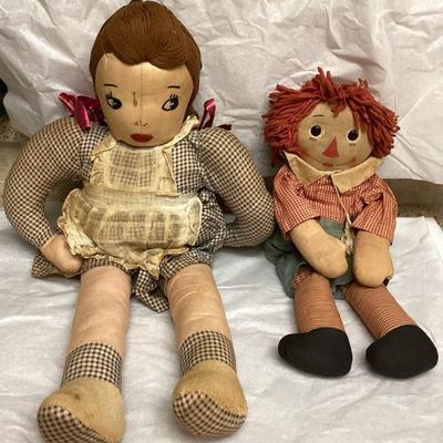 FTM207 Vintage Raggedy Andy & Girl Doll