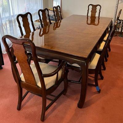 FTM064 Asian Rose? Wood Dining Table With Chairs 