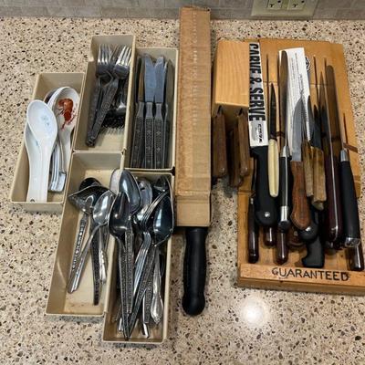 FTM019- Assorted Vintage Kitchen Knives & Cutelry 