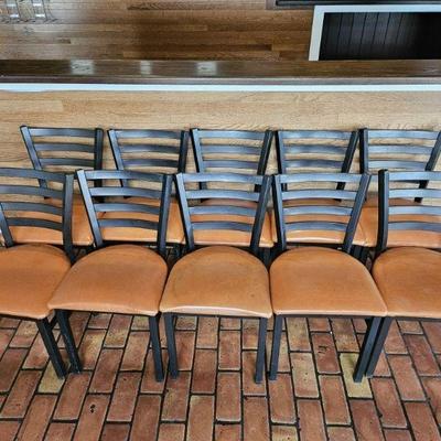 Lot 142 | 10 Vintage Tangerine Restaurant Chairs