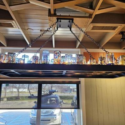 Lot 4 | Vintage Chili's Hanging Metal Glass Chandilier