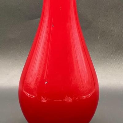 Cased Red Glass 10.5in Gourd Vase