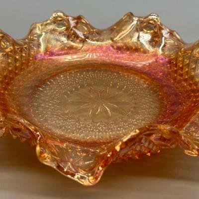 Vintage Iridescent Marigold Indiana Carnival Glass