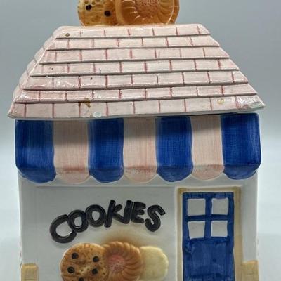 Ceramic Village Building Cookie Jar