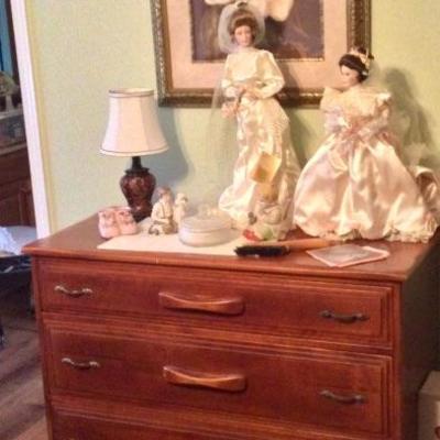 Dresser and doll collection