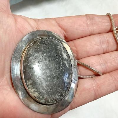 Massive Mexican Sterling  Necklace Brooch 