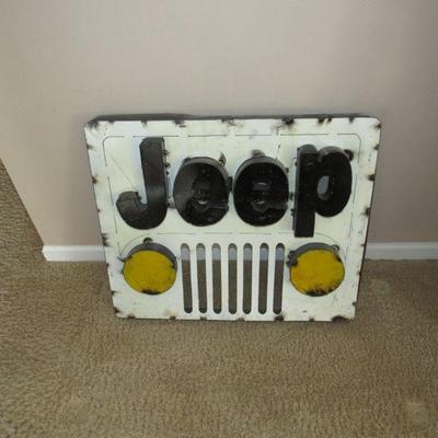 Metal Jeep sign