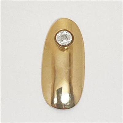 Lot 023  
Fingernail White and Yellow14K Gold with Accent Diamond