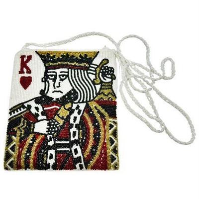 King of Hearts Glass Beaded Purse