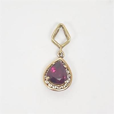 Lot 018  
Burmese Ruby and Diamond Accent 14 K Pendant