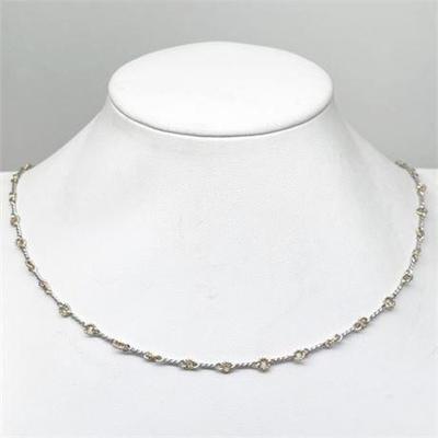 Lot 001-002 
18 Karat Italian White and Yellow Gold Necklace