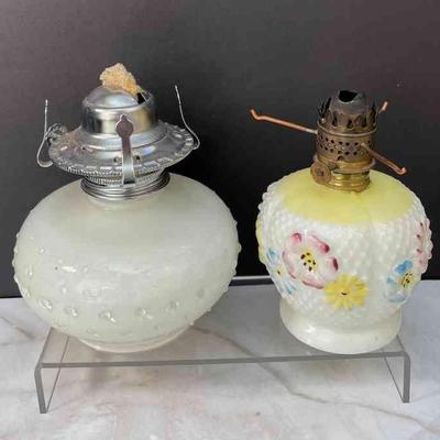 Vintage Glass Oil Lamp Bases
