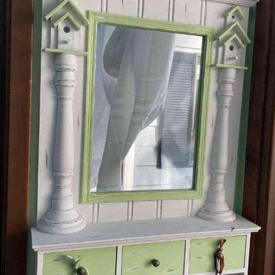 Decorative Mirror * Shelf * Knobs Decor
