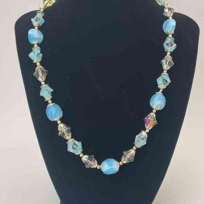Iridescent * Opalescent * Glass Bead * Crystal Necklace
