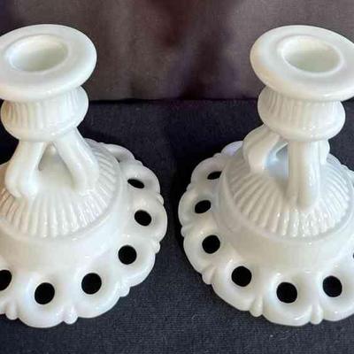 Milk Glass * Westmoreland Candlesticks
